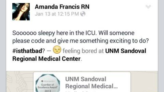 UNM Sandoval Nurse fired